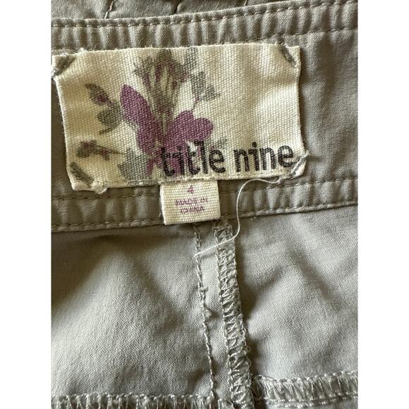 Title Nine Womens 4 Gray Outdoor Nylon Pants Hiking Camping Cropped Ties - Picture 5 of 7